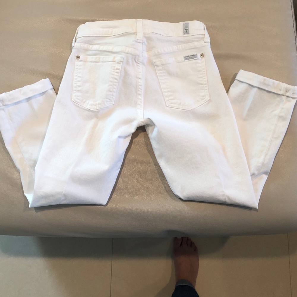 7 For All Mankind White Crop Jeans - Picture 4 of 5